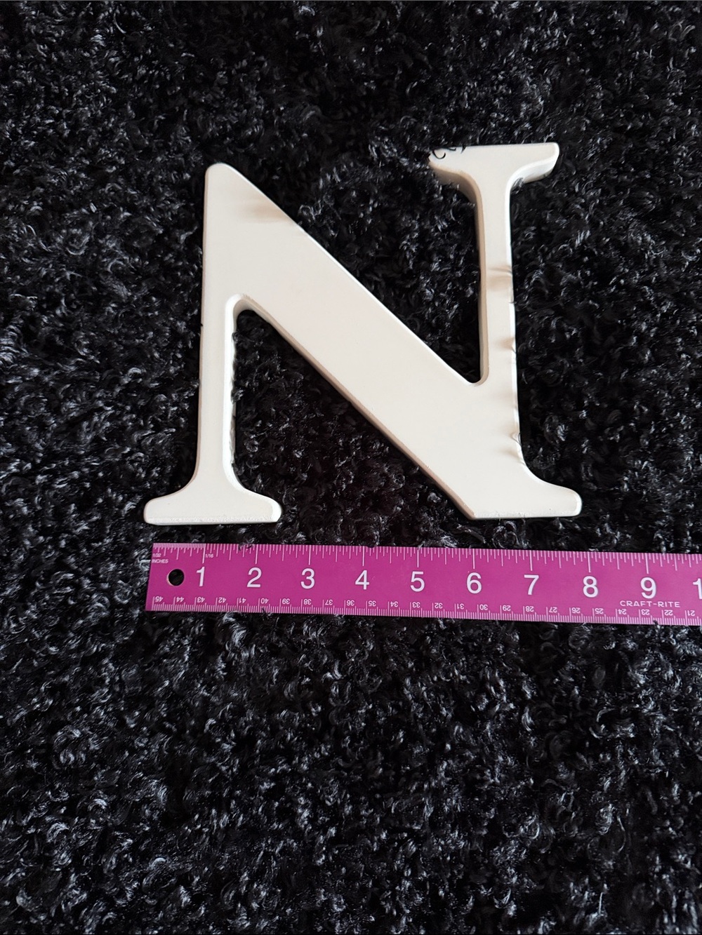 Decorative Cream Letter N Wall Accent